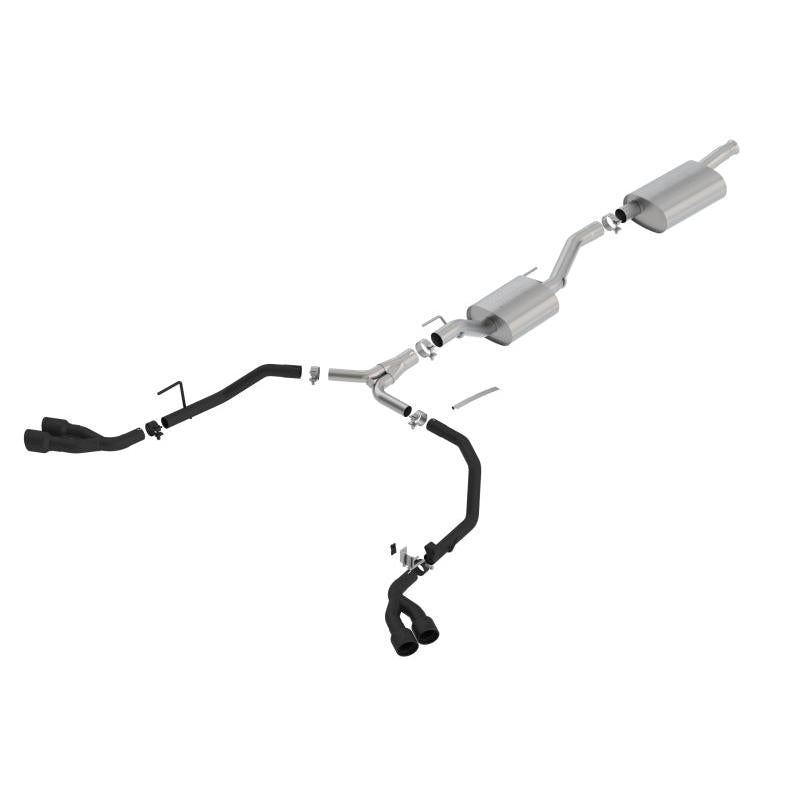 Borla 2020 Jeep Gladiator JT 3.6L V6 AT/MT AWD 2.75-2in Touring Catback Ceramic Blk Tailpipe & Tips-SR1 Performance