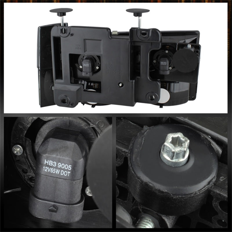 Xtune GMC Yukon 92-93 Crystal Headlights w/ Corner & Bumper Black HD-JH-GMCCK88-AM-BK-SET-SR1 Performance
