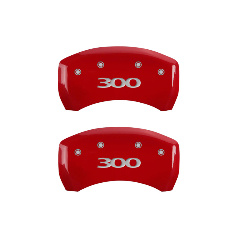 MGP 4 Caliper Covers Engraved Front & Rear 300 Red finish silver-SR1 Performance