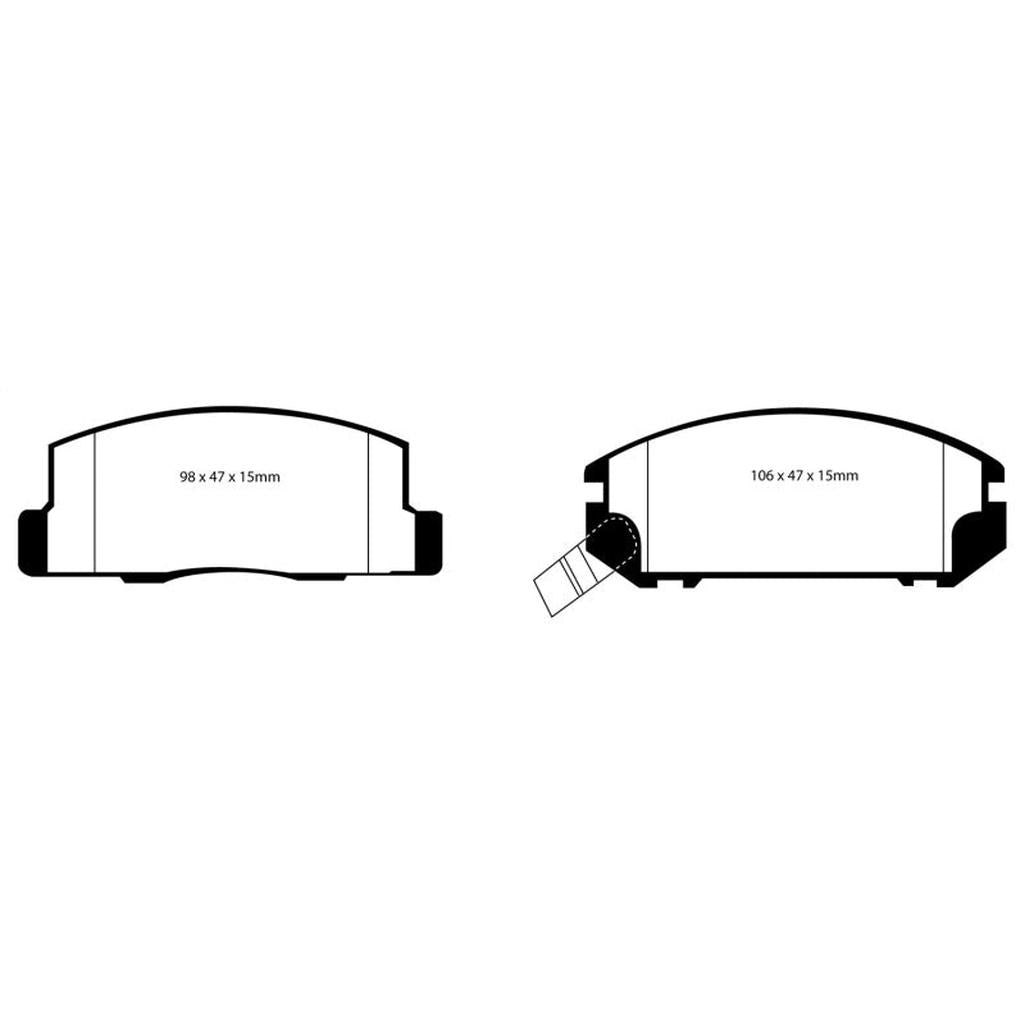 EBC Yellowstuff Rear Brake Pads for Toyota MR2 1991-2002 – High-Performance Street and Track Use
