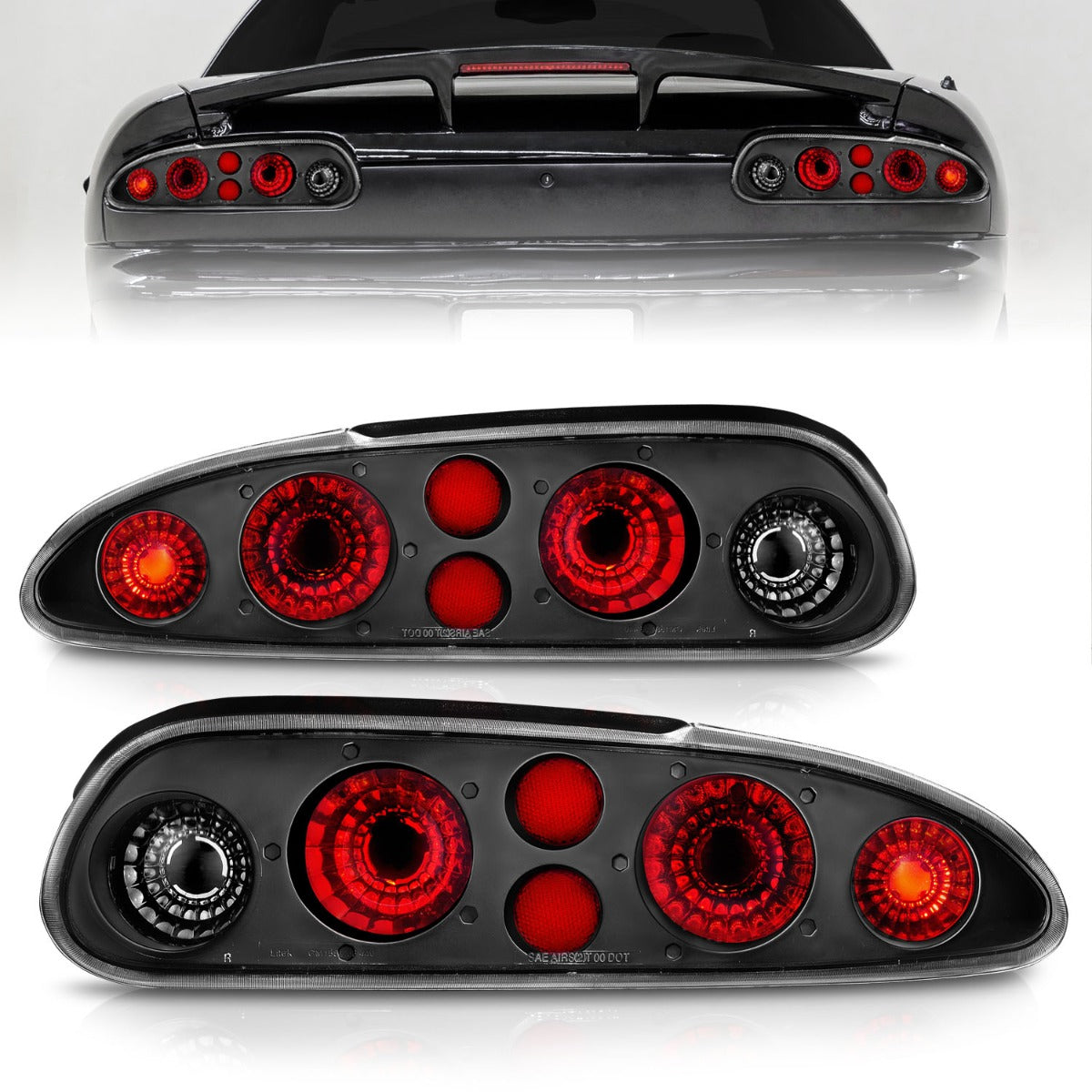 CHEVY CAMARO 93-02 TAIL LIGHTS BLACK