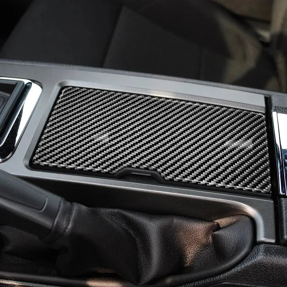 Carbon Fiber Center Console Trim Interior Overlay For Ford Mustang 2010-2014 - carbonaddons Carbon Fiber Parts, Accessories, Upgrades, Mods
