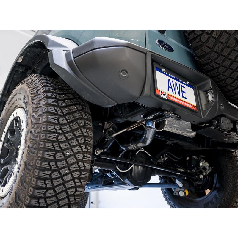 AWE Tuning 2021+ Ford Bronco 0FG Exhaust (No Tips) w/ Bash Guard-SR1 Performance