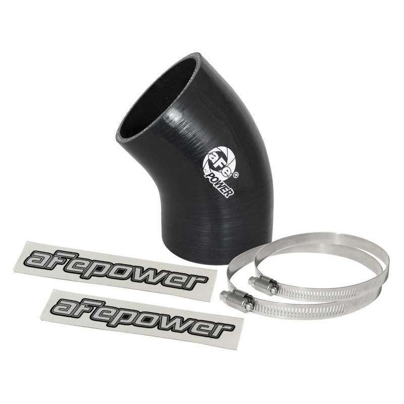 aFe Magnum FORCE CAI Univ. Silicone Coupling Kit (3in. ID / 6in. L / 45-Deg.) Elbow Coupler - Black-SR1 Performance