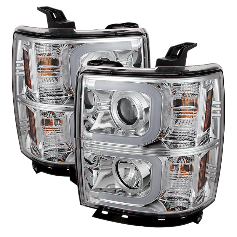 Spyder Chevy Silverado 1500 14-16 Projector Headlights Light Bar DRL Chrm PRO-YD-CS14-LBDRL-C-SR1 Performance
