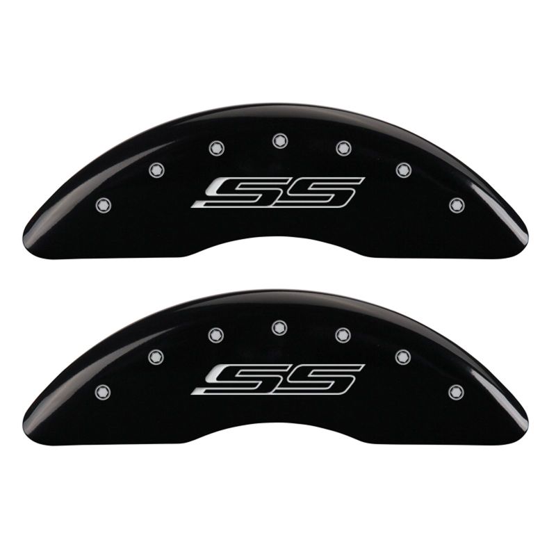 MGP 4 Caliper Covers Engraved Front & Rear Gen 5/SS Black finish silver-SR1 Performance