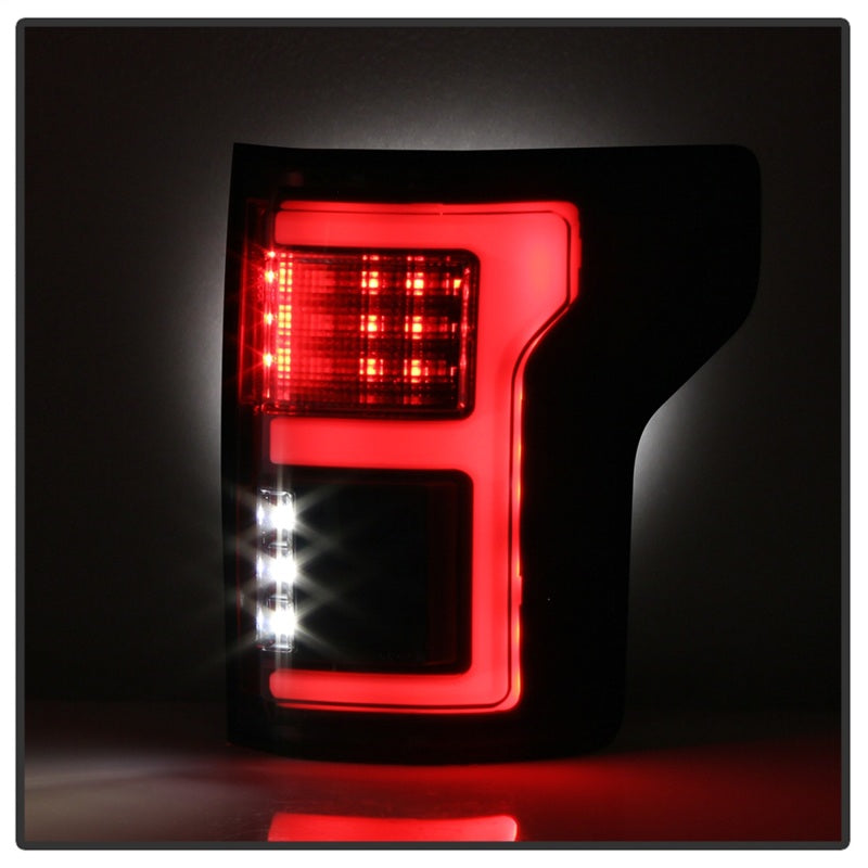 Spyder 15-18 Ford F-150 Light Bar LED Tail Lights (w/Blind Spot) - Black (ALT-YD-FF15015BS-LBLED-BK)-SR1 Performance