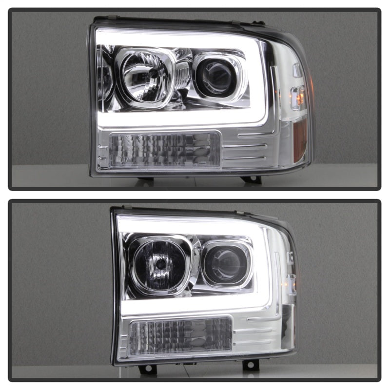 Spyder 99-04 Ford F-250 Super Duty Light Bar Projector Headlights - Chrome (PRO-YD-FF25099V2-LB-C)-SR1 Performance