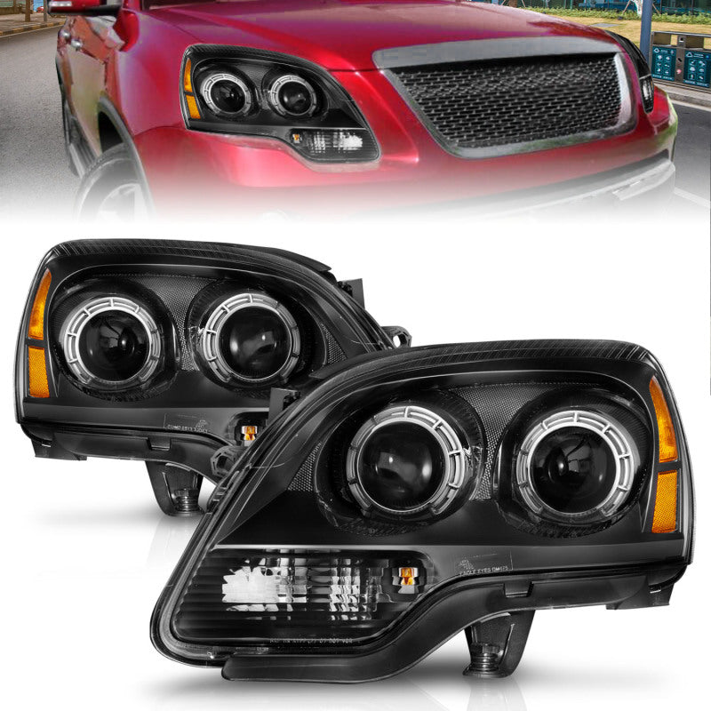 Anzo 99-17 GMC Sierra/Denali Headlights Chrome Amber (w/C Light Bars)-SR1 Performance