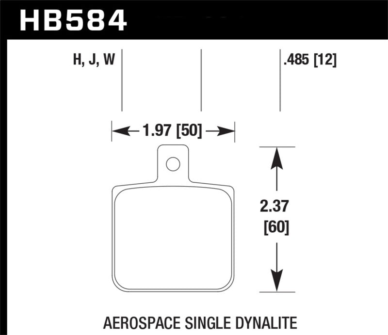 Hawk Aerospace Single Dynalite 12mm Thickness DTC-30 Race Brake Pads-SR1 Performance
