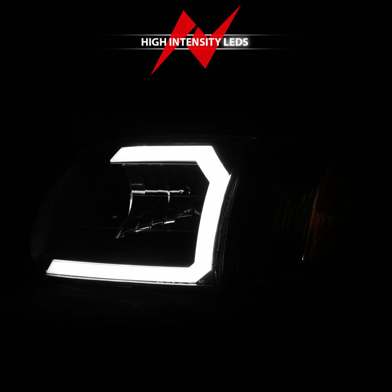 ANZO 00-04 Toyota Tundra (Fits Reg/Acc Cab Only) Crystal Headlights w/Light Bar Black w/Corner Light-SR1 Performance