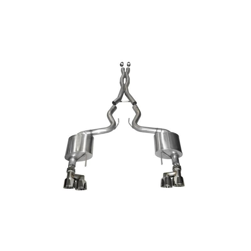 Corsa 2015-2017 Ford Mustang GT 5.0 3in Cat Back Exhaust Polish Quad Tips (Xtreme)-SR1 Performance