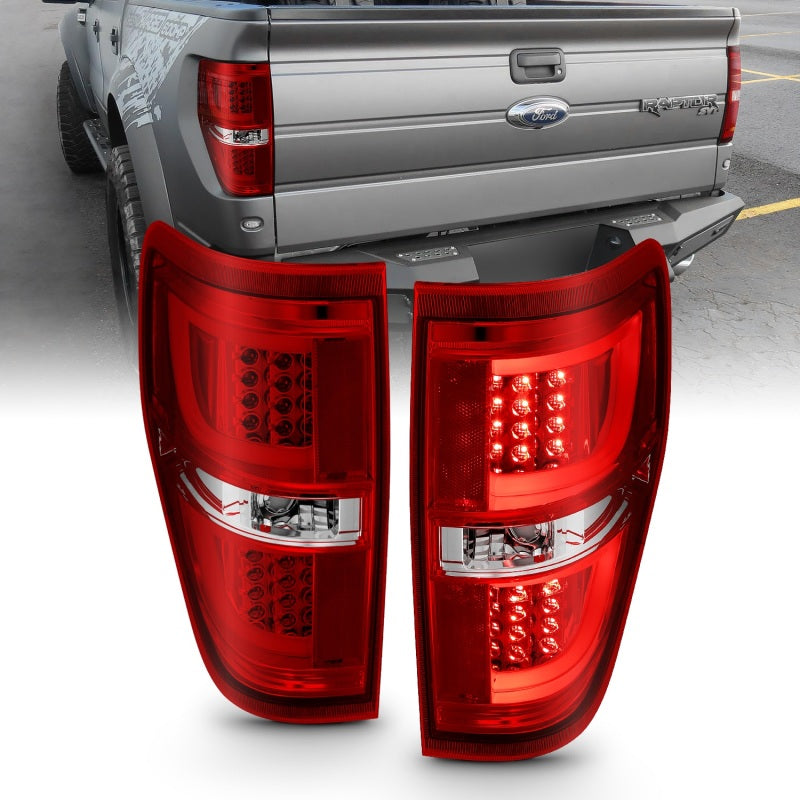 ANZO 2009-2013 Ford F-150 LED Taillights Red/Clear-SR1 Performance