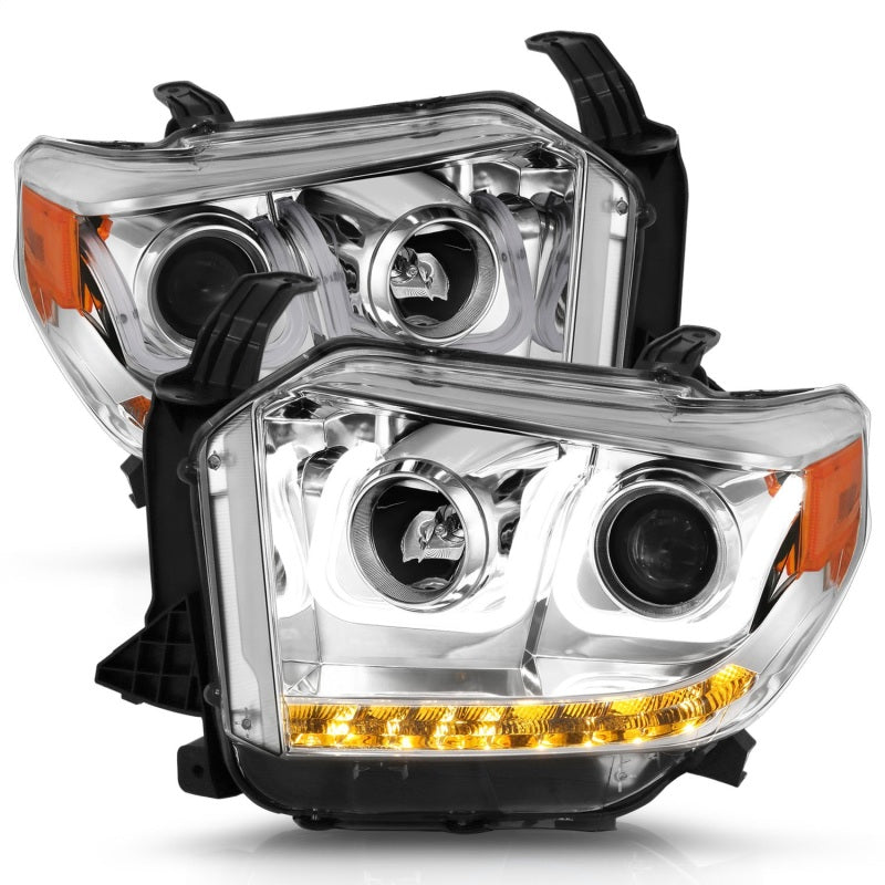 ANZO 2014-2015 Toyota Tundra Projector Headlights w/ U-Bar Chrome w/ DRL-SR1 Performance