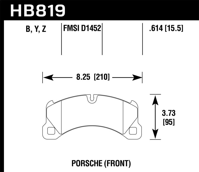 Hawk 11-13 Porsche Cayenne HPS 5.0 Front Brake Pads-SR1 Performance