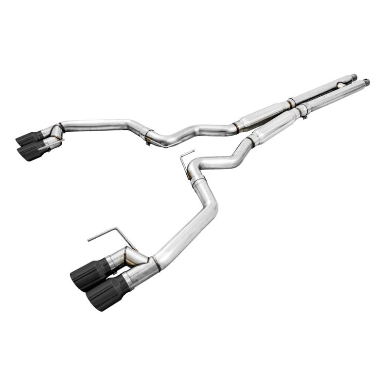 AWE Tuning 2018+ Ford Mustang GT (S550) Cat-back Exhaust - Track Edition (Quad Diamond Black Tips)-SR1 Performance