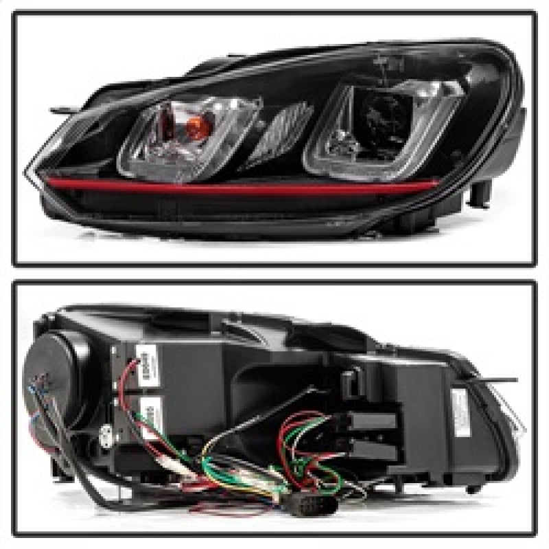 Spyder Volkswagen Golf / GTI 10-13 Version 3 Projector Headlights - Black PRO-YD-VG10V3R-DRL-BK-SR1 Performance