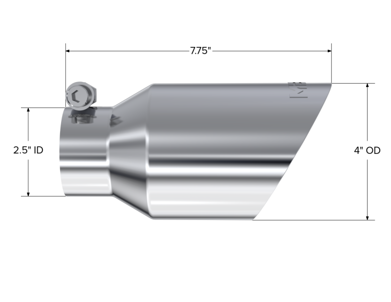 MBRP Universal Tip 4in O.D. Dual Wall Angled 2.5in inlet 8in length T304-SR1 Performance