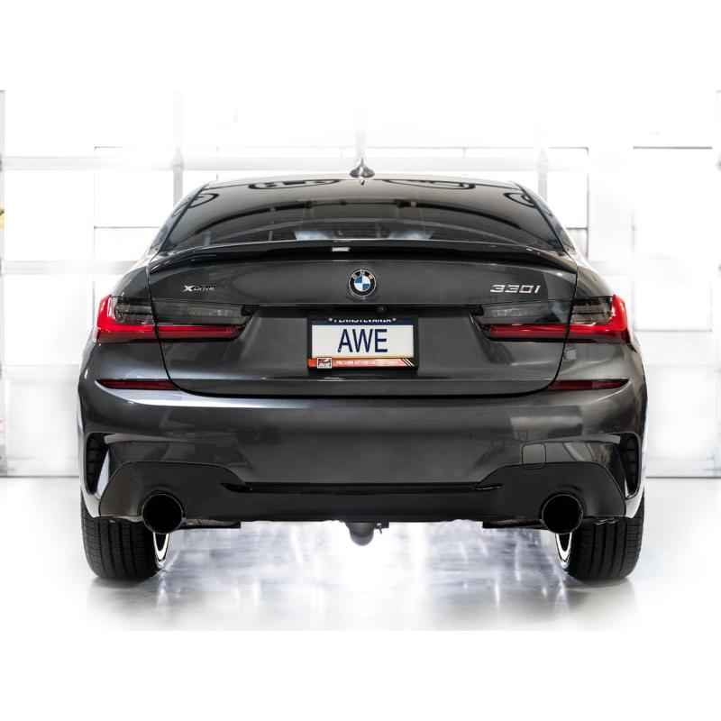 AWE 19-23 BMW 330i / 21-23 BMW 430i Base G2X Touring (Excl.Conv) Axle Back Exhaust - Diamond Black-SR1 Performance