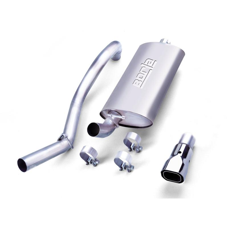 Borla 97-99 Jeep Wrangler 2.5/4.0L w/o Hitch Cat-Back 2.25in Single Sqr Angle Cut Phntm Rear-SR1 Performance