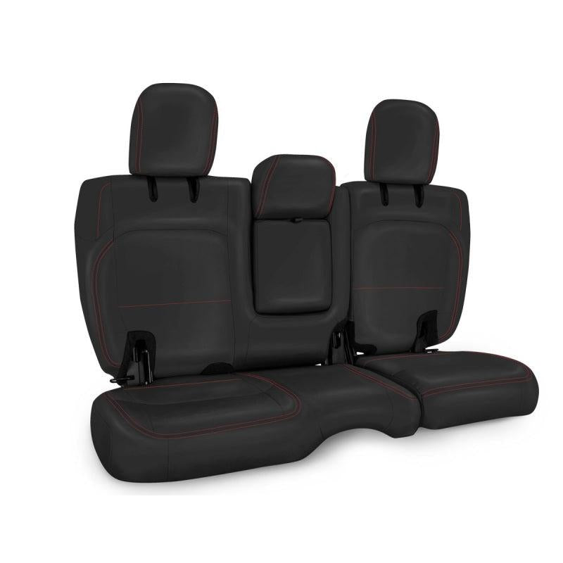 PRP 2018+ Jeep Wrangler JLU/4 Door Rear Bench Cover w/ Leather Interior - Black w/ Red Stitching-SR1 Performance