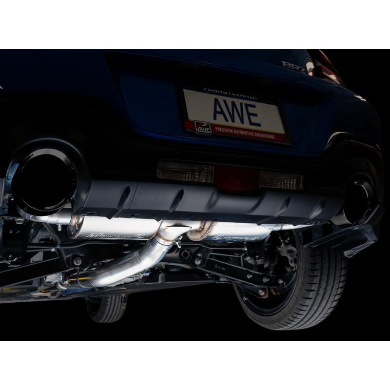 AWE Subaru BRZ/ Toyota GR86/ Toyota 86 Touring Edition Cat-Back Exhaust- Diamond Black Tips-SR1 Performance
