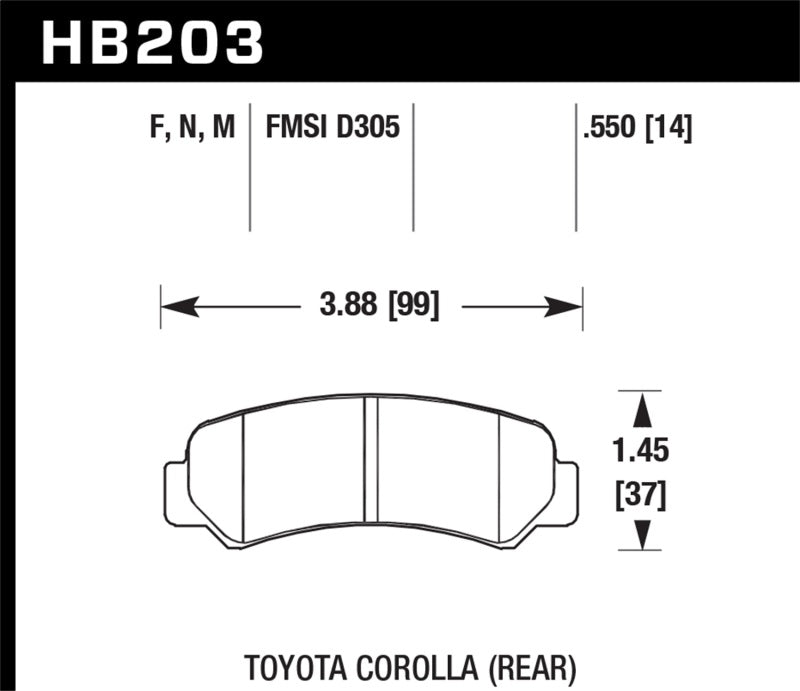 Hawk HP+ Street Brake Pads-SR1 Performance