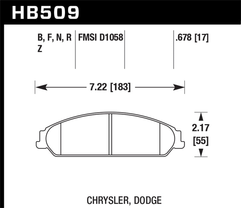 Hawk 05 Chrysler 300C w/ Perf. and HD Suspension Performance Ceramic Street Front Brake Pads-SR1 Performance