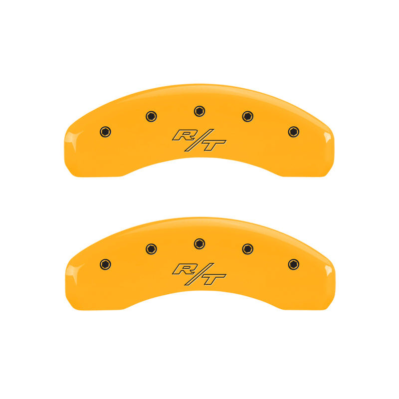 MGP 4 Caliper Covers Engraved Front & Rear Vintage Style/RT Yellow finish black-SR1 Performance