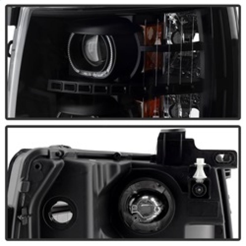 Xtune Chevy Silverado 1500/2500/3500 07-13 LED Halo Projector Headlights Black PRO-JH-CSIL07-CFB-BK-SR1 Performance