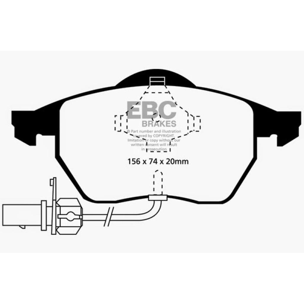 EBC Redstuff Ceramic Low Dust Front Brake Pads for 1999-2001 Audi A4, Volkswagen Passat, and A6