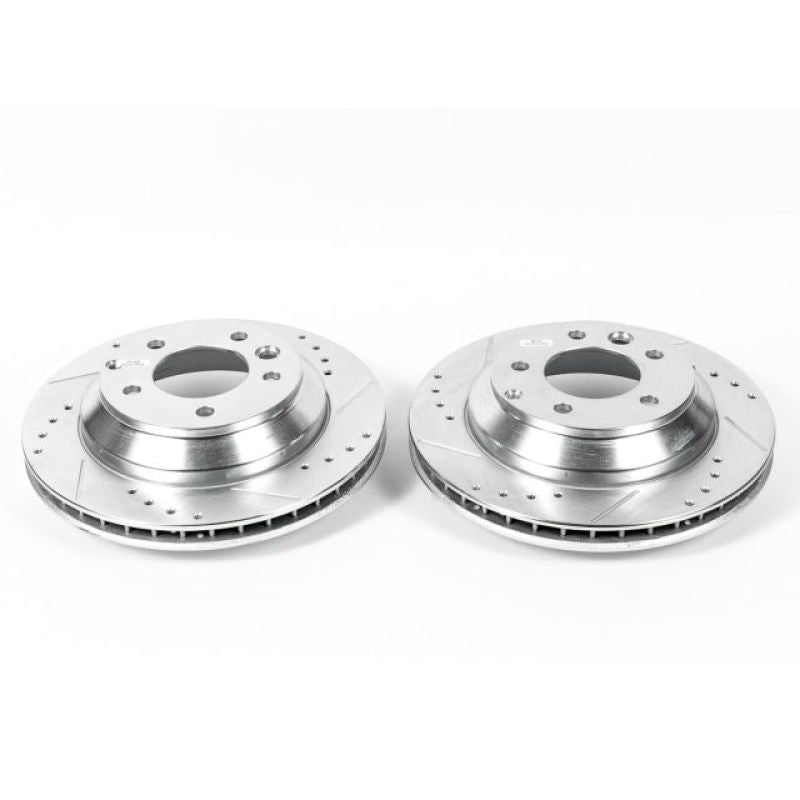 Power Stop 07-15 Audi Q7 Rear Evolution Drilled & Slotted Rotors - Pair-SR1 Performance