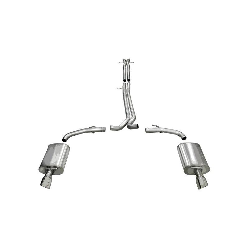 Corsa 2010-2019 Ford Taurus SHO 3.5L V6 Turbo Polished Sport Cat-Back Exhaust-SR1 Performance