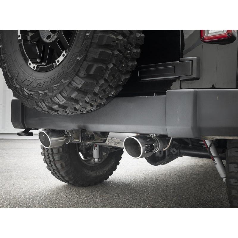 aFe Rebel Series 2.5in 409 SS Axle-Back Exhaust w/Polished Tips 07+ Jeep Wrangler (JK) V6 3.6L/3.8L-SR1 Performance