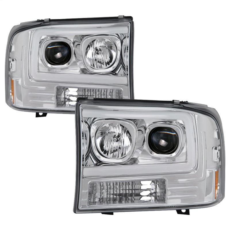 Spyder 99-04 Ford F-250 Super Duty Light Bar Projector Headlights - Chrome (PRO-YD-FF25099V2-LB-C)-SR1 Performance