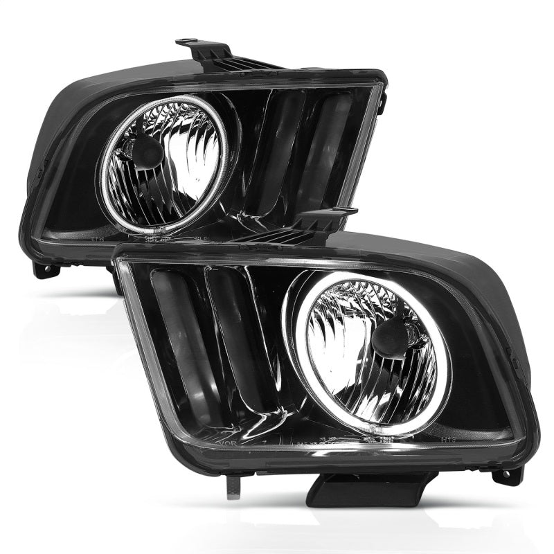 ANZO 2005-2009 Ford Mustang Crystal Headlights w/ Halo Black (CCFL)-SR1 Performance