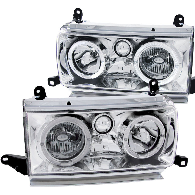 ANZO 1991-1994 Toyota Land Cruiser Crystal Headlights w/ Halo Chrome-SR1 Performance