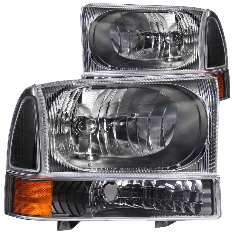 ANZO 2000-2004 Ford Excursion Crystal Headlights Black-SR1 Performance