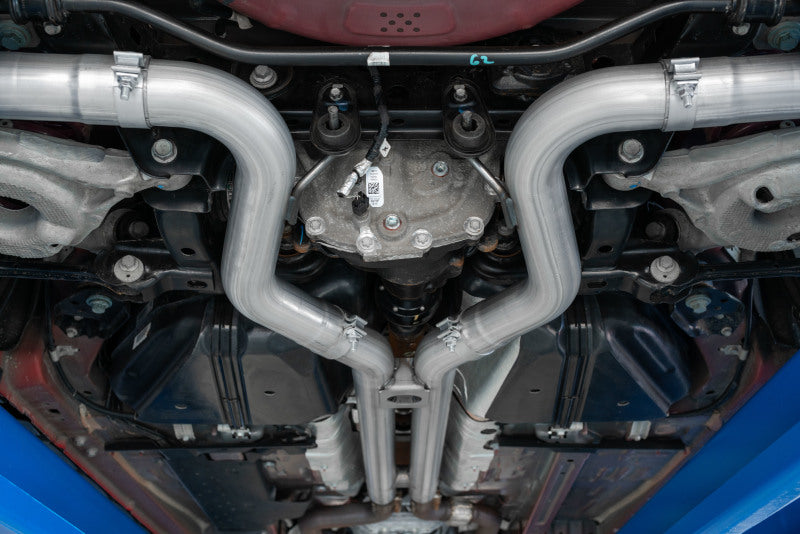 MBRP 18-22 Ford Mustang GT 5L T304 SS 3in Cat-Back Dual Rear w/4in Quad Carbon Fiber Tips (Street)-SR1 Performance