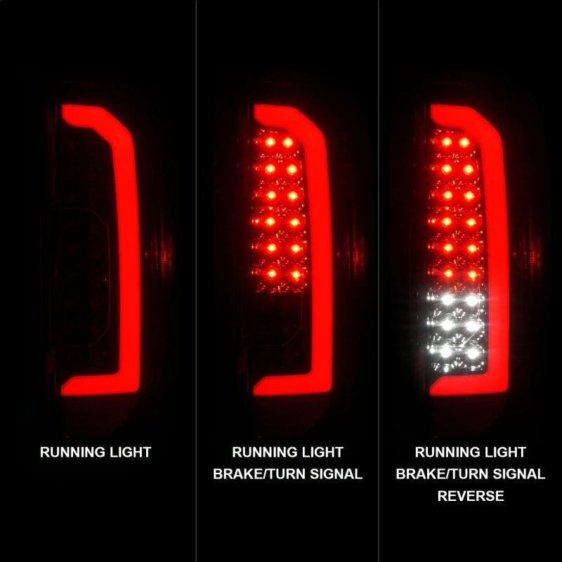 ANZO 15-21 Chevrolet Colorado Full LED Tail Lights w/ Red Lightbar Black Housing Smoke Lens-SR1 Performance