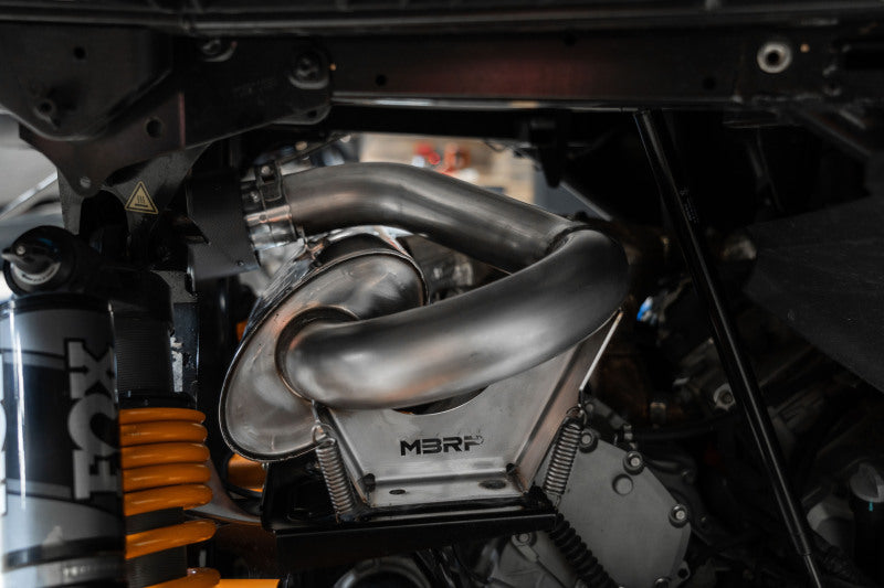 MBRP 21-22 Can-Am Commander 1000R Slip On Exhaust Center Exit - Performance Series-SR1 Performance