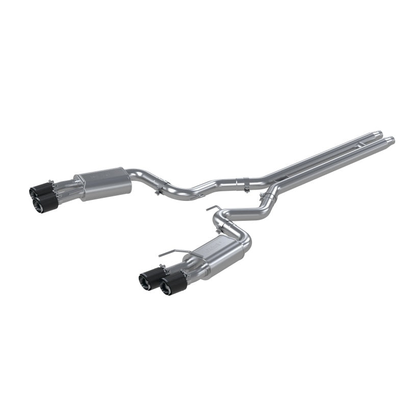 MBRP 18-22 Ford Mustang GT 5L T304 SS 3in Cat-Back Dual Rear w/4in Quad Carbon Fiber Tips (Street)-SR1 Performance