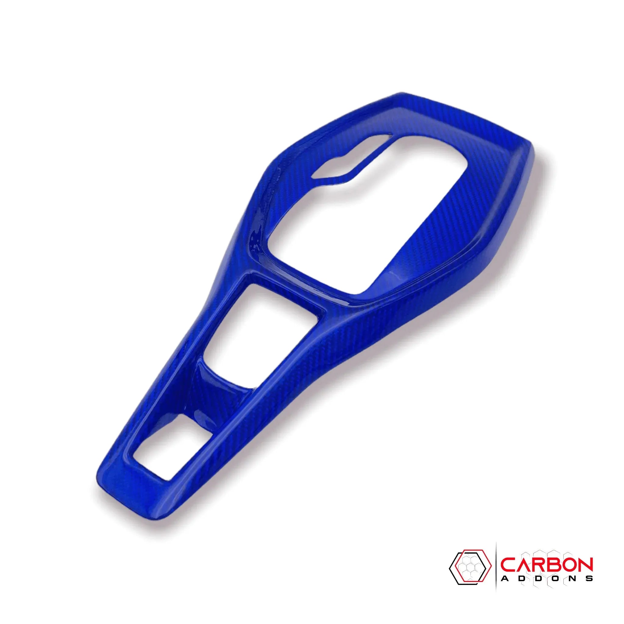 Chevy Camaro 2016-2024 Real Carbon Fiber Gear Shift Chrome Trim Delete Cover - carbonaddons Carbon Fiber Parts, Accessories, Upgrades, Mods