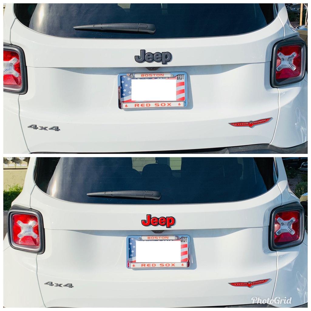 JEEP Emblem Overlay Decals – Solid Colors | Fits 2015+ Jeep Renegade