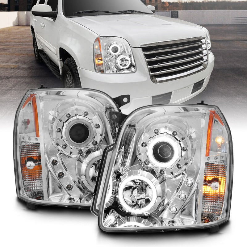 ANZO 2007-2014 Gmc Yukon Projector Headlights w/ Halo Chrome (CCFL)-SR1 Performance