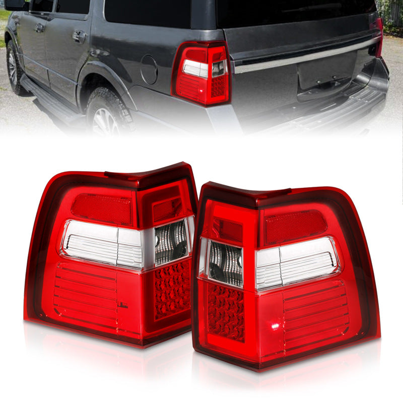ANZO 07-17 For Expedition LED Taillights w/ Light Bar Chrome Housing Red/Clear Lens-SR1 Performance