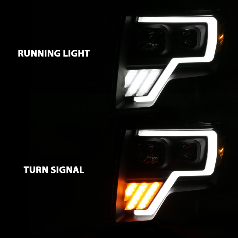 ANZO 2009-2013 Ford F-150 Projector Light Bar G4 Switchback H.L.Black Amber-SR1 Performance