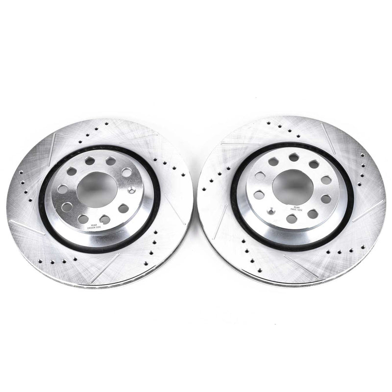 Power Stop 17-18 Audi RS3 Rear Evolution Drilled & Slotted Rotors - Pair-SR1 Performance