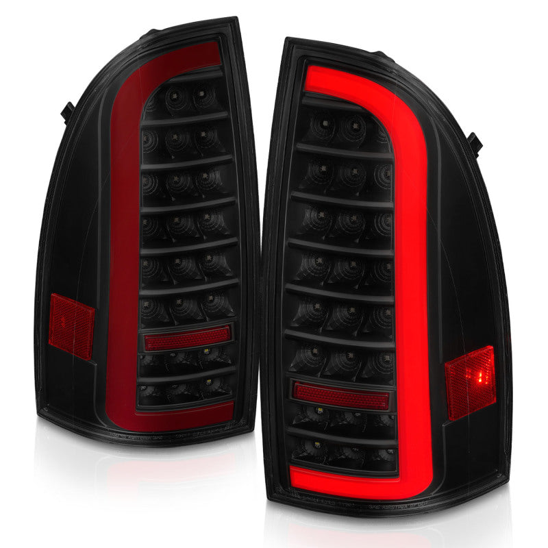 ANZO 05-15 Toyota Tacoma Full LED Tail Lights w/Light Bar Sequential Black Housing Smoke Lens-SR1 Performance