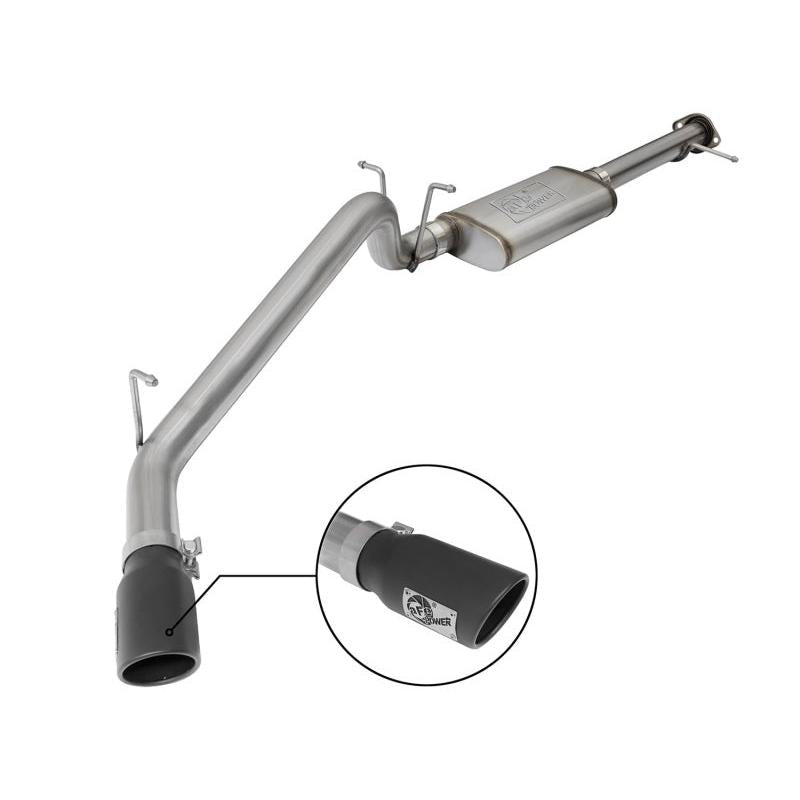 aFe Mach Force-XP Exhaust 3in CB SS 15-17 GM Colorado/Canyon 2.5L/3.6L Side Exit w/ Black Tip-SR1 Performance